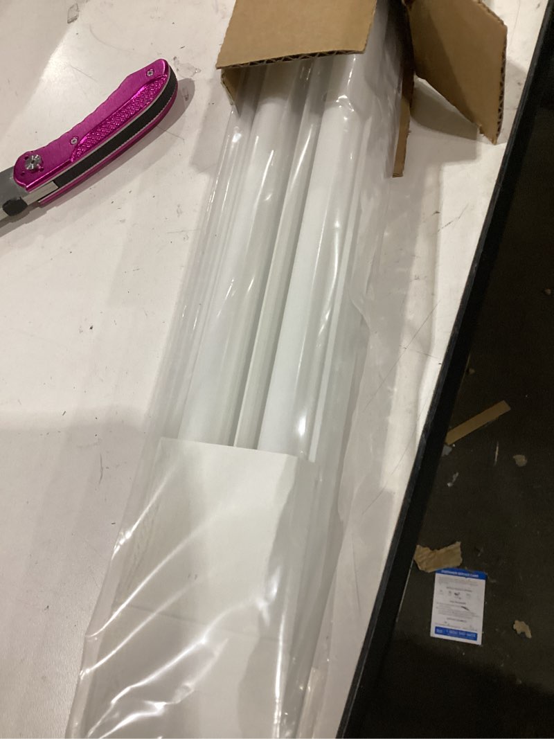 Condition photo showing As Is for pushglossy 2 pcs 36" double bubble kerf door sweep 1-3/4" wide vinyl weatherstrip seal for exterior doors, energy efficient draft stopper, easy slide in installation, blocks dust/insects/noise (white) double bubble kerf white 2