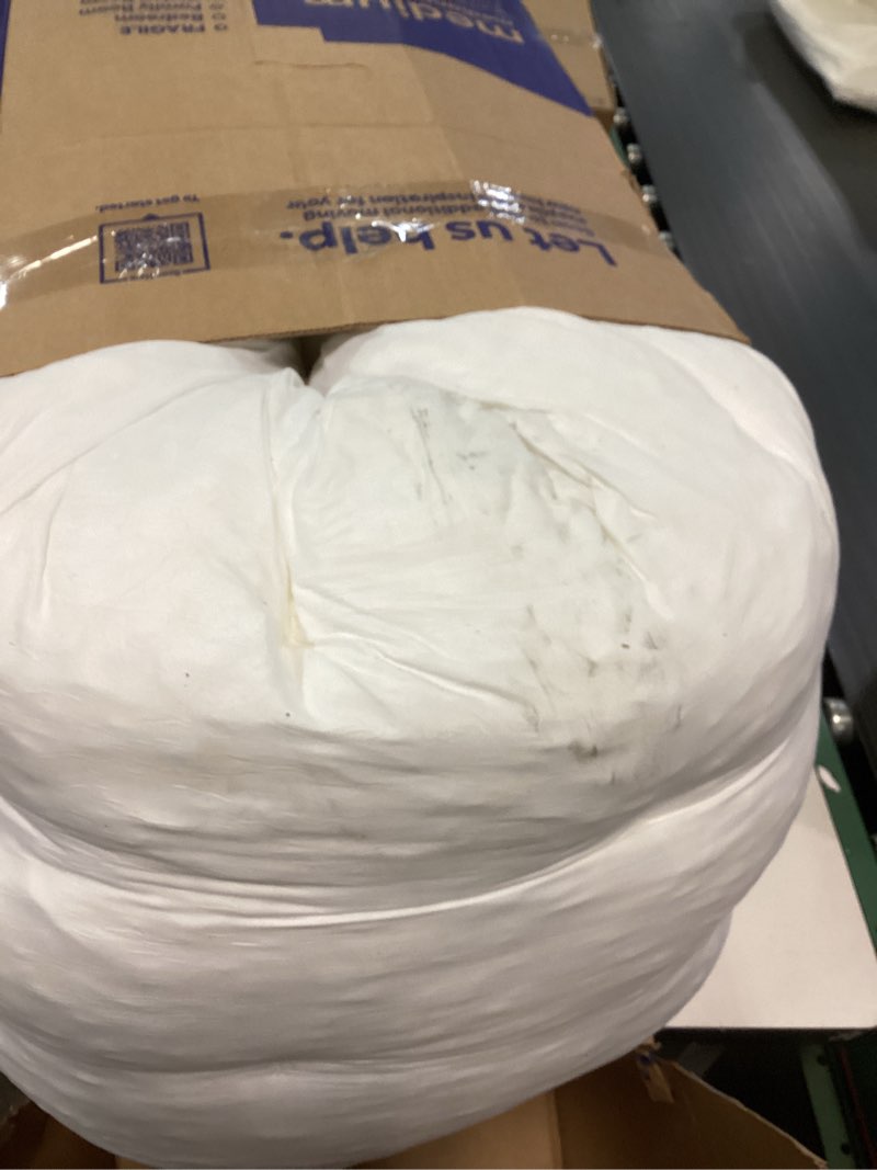 Condition photo showing As Is for WhatsBedding 4 Inch Memory Foam Mattress Topper King for Back Pain Relief, Filled with Breathable Gel Memory Foam, Fluffy Comfort Supportive Pillow Top Mattress Topper, 80x78x4in White King