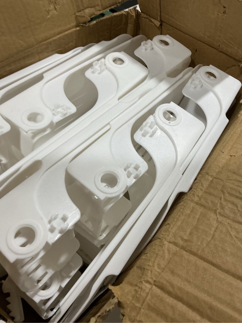 Condition photo showing As Is for 24 Packs Shoe Slots Organizer, Adjustable 4 Level Shoe Stacker, Double Layer Stack Shoe Holder, White Plastic Shoes Space Saver, Thickening Shoe Rack Holder for Closet Organization