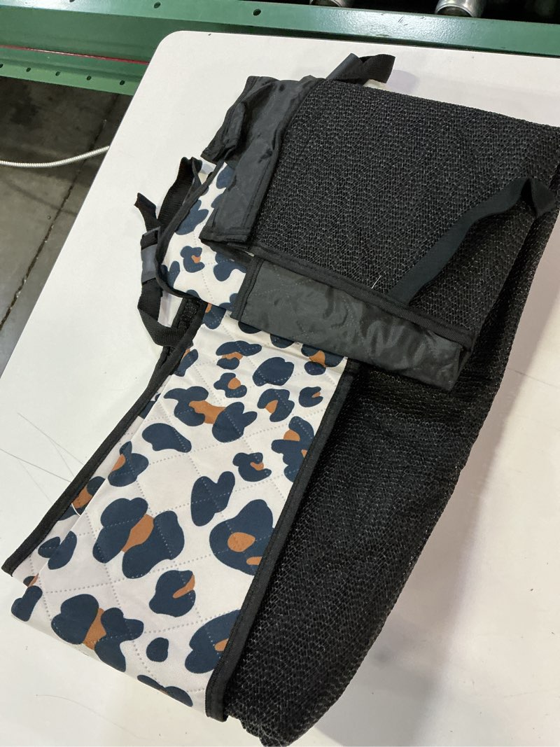 Condition photo showing Good Condition for neckory backseat cover for dogs, waterproof and non-slip pet bench seat covers, car seat protector for back seat, universal size rear car seat cover fits cars, trucks and suvs, l-leopard&black large leopard&black