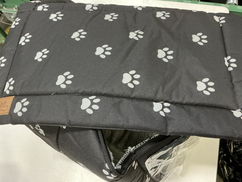 Condition photo showing As Is for Fhiny Stray Cats Shelter, Waterproof Outdoor Cat House Foldable Warm Pet Cave for Winter Wild Animal Tent Bed Anti-Slip Kitten Cave for Feral Cat Dog Puppy Weatherproof Black (L:17.7"×15"×16.5")