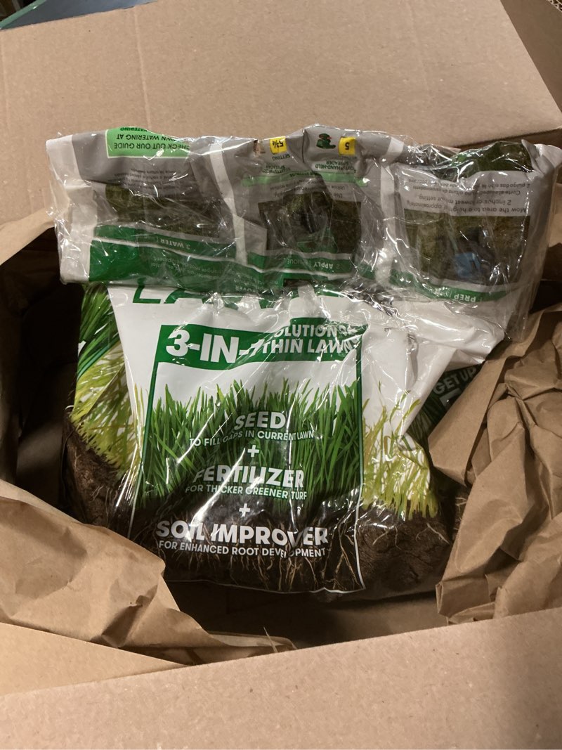 Condition photo showing As Is for scotts turf builder thick'r lawn sun and shade, combination seed, fertilizer and soil improver, thickens thin grass, 40 lbs. 40 lb.