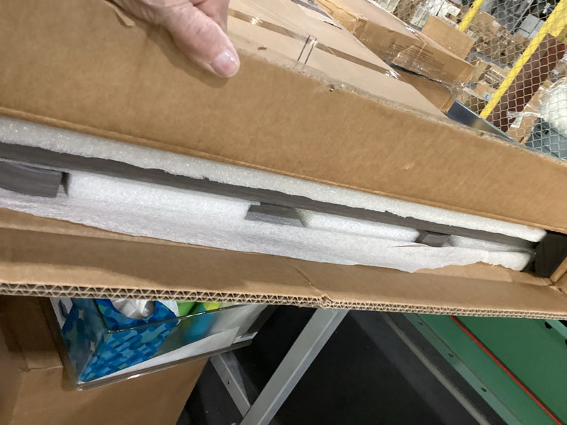 Condition photo showing Good Condition for washer dryer countertop only, 27.5" x 27.5" laundry room countertop for folding, washer and dryer countertop single with non-slip pads, easy install washer and dryer topper with edge rails gray