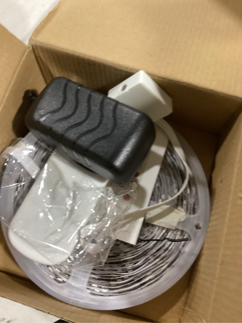 Condition photo showing As Is for IC Smart RGB LED Strip Lights, 65.6FT LED Lights for Bedroom, App Control/Remote Control, Music Sync, DIY Design, Rainbow Chasing Effects, Strip Lights for Home, Party Decor