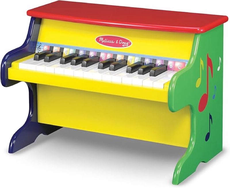 melissa & doug learn-to-play piano with 25 keys and color-coded songbook toy piano kids, toddler toys for ages 3+
