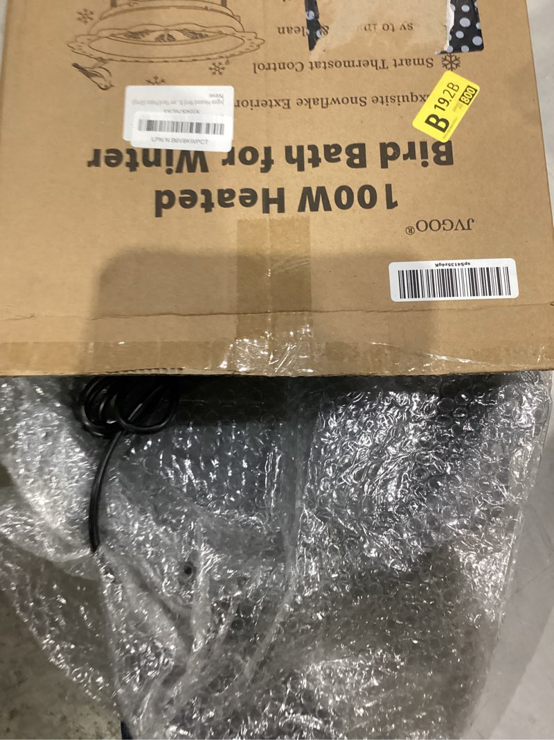 Condition photo showing New/Like New for Heated Bird Bath for Outside Winter, Powerful 100W Thermostat Control Heated Bird Baths for Outdoors with 3 Metal Extension Screws, Heated Birdbath Water Heater for Garden Yard Patio Lawn(Grey) Gray