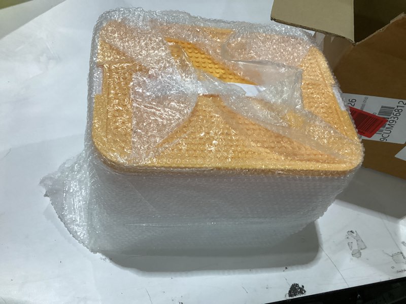 Condition photo showing New/Like New for Organizers Storage Box for lego: Plastic Stackable Storage Case with Building Blocks Lids, Containers with Carrying Handle and Adjustable Grid Organizers, 2 Layer Green 2Layer Orange with Feet