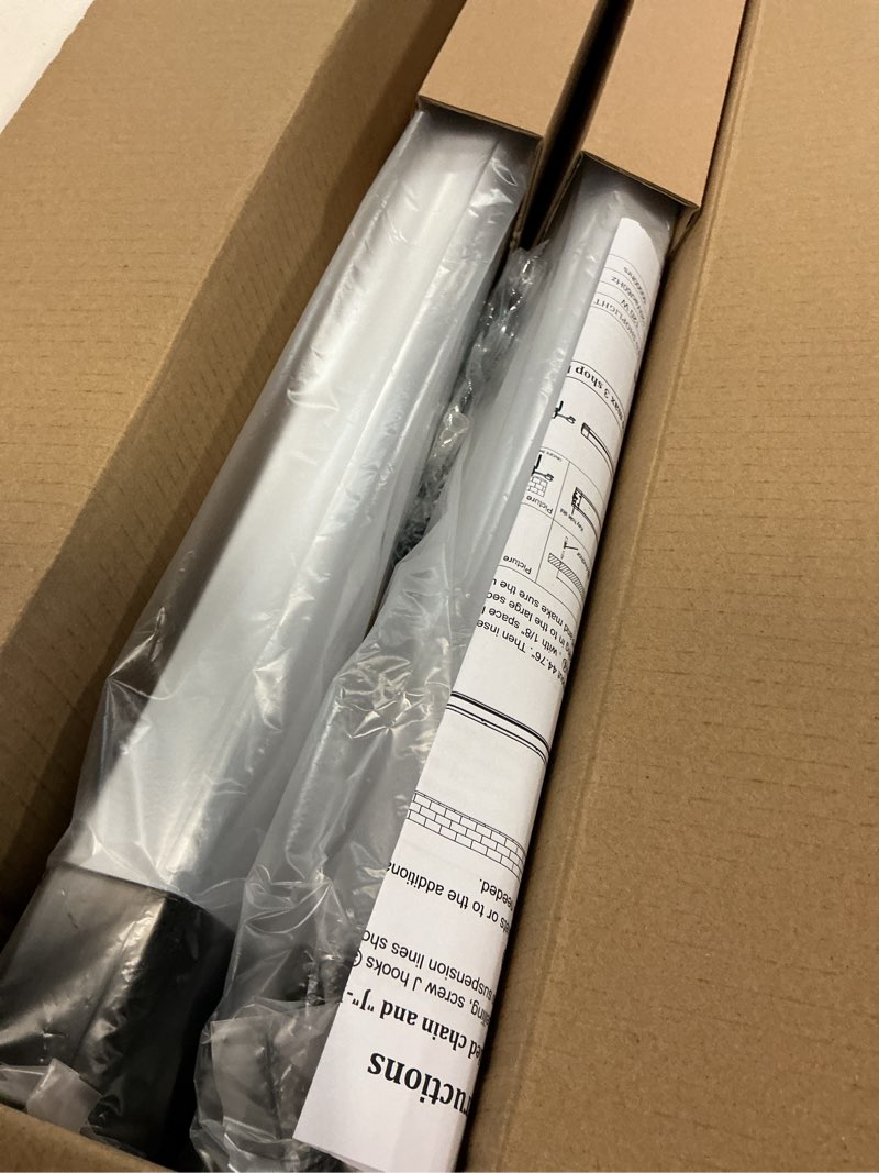 Condition photo showing Good Condition for hykolity 4ft 120w led shop light linkable, 13000lm(400w equivalent), 5000k utility shop lights for garages, workshops, basements, hanging or flushmount, with power cord and pull chain, etl, 2 pack black 4ft-120w