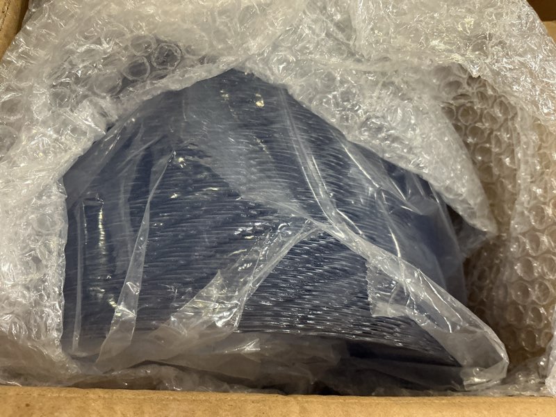 Condition photo showing New/Like New for focusline 100 count clear plastic plates 9 inch, disposable heavy duty dinner plates- premium hard plastic plate fancy disposable clear plates for weddings, parties and events 9" round plates