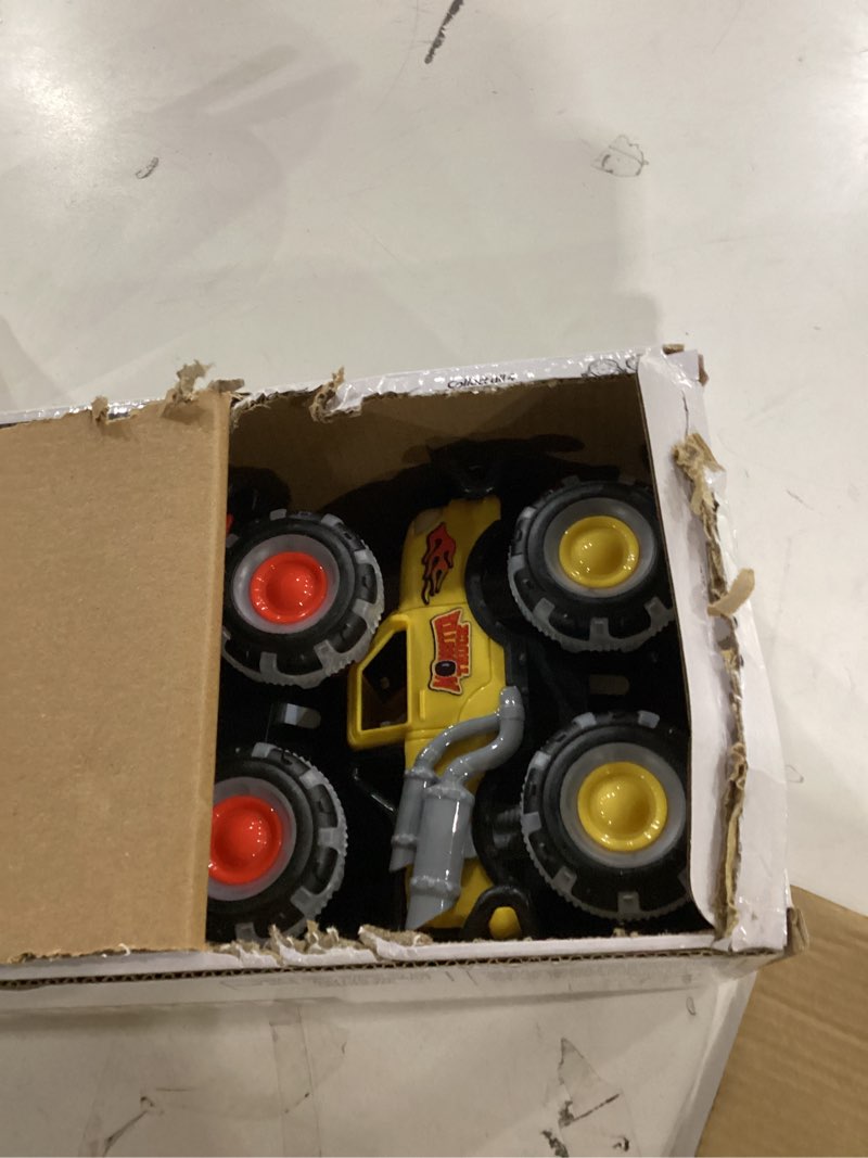 Condition photo showing New/Like New for (not tested)artcreativity monster truck toys 3 pack with motion activated light up wheels friction powered push and go vehicles for boys age 3-8 realistic 4x4 monster trucks for easter basket birthday gifts