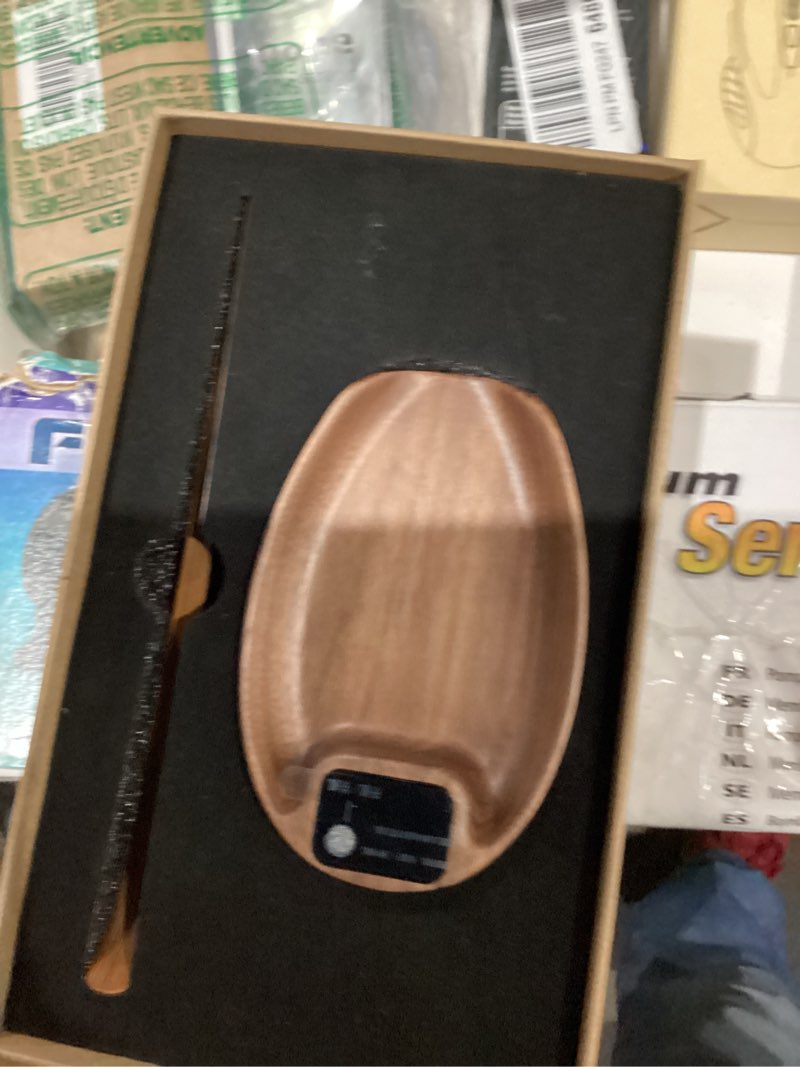 Condition photo showing Good Condition for wooden tea scale, coffee scale, espresso scale,weigh digital coffee scale with timer, 0.1g 0.01oz resolution 0.3 to 200g rechargeable elegant kitchen scale walnut color