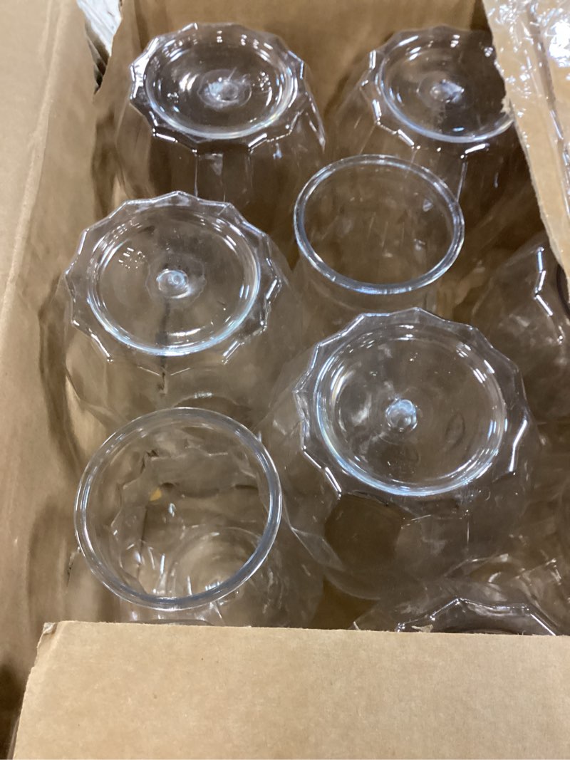 Condition photo showing New/Like New for 20 pack plastic vases, 6 inch bulk clear acrylic vase with wrapping ribbon, small plastic vases for centerpiece flowers home wedding party decorations