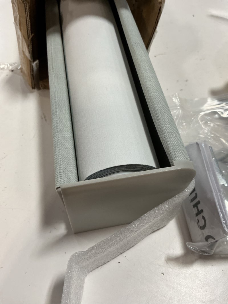 Condition photo showing Good Condition for nutro chill blackout window blinds cordless, spring system window shades with uv protection thermal insulated linen fabric, roller blinds for home office(25''x72'', light grey) light grey 25"w x 72"h