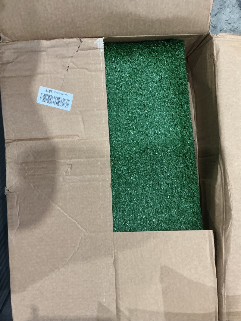 Condition photo showing Good Condition for garland rug artificial grass 5 ft. x 8 ft. large indoor/outdoor area rug green -lush green, durable, and low-maintenance for patios, lawns, and more