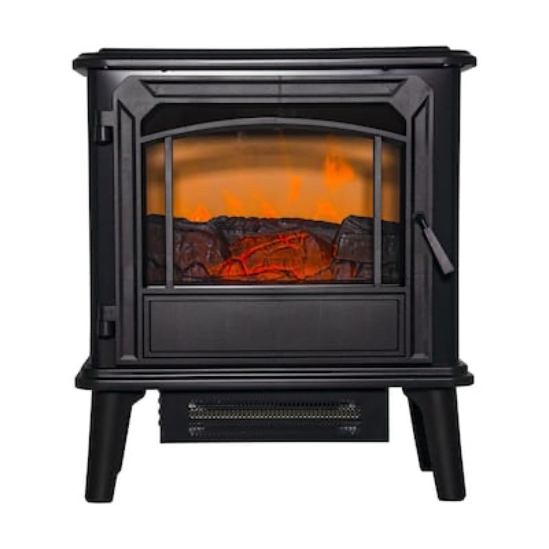 style selections 20.87-in w 5200 -btu black metal flat wall fan-forced electric stove