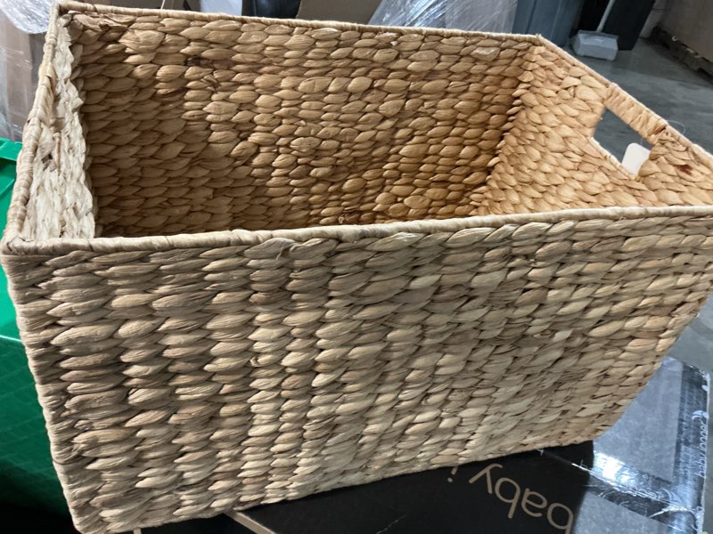 Condition photo showing As Is for xl woven water hyacinth basket - brightroom™