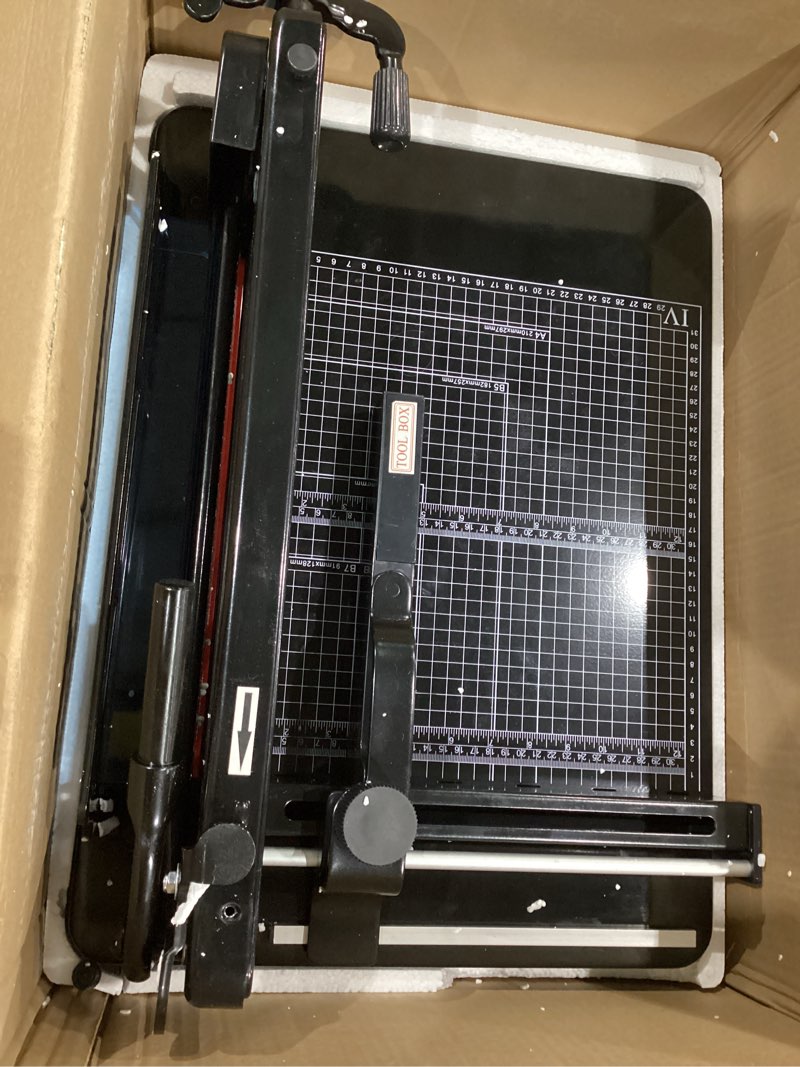 Condition photo showing Good Condition for small paper cutter heavy duty a3 guillotine paper cutter industrial paper cutter 1.7’ stacked cutting metal base for offices, schools, businesses and printers multi-function office cutting machine