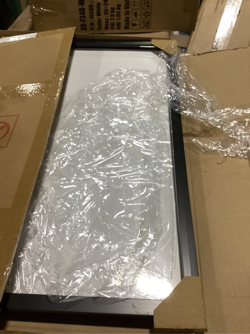 Condition photo showing As Is for doai art 16x24 poster frame black, poster frames 16 x 24 inches or 16x24 picture frames with hd plexiglass for horizontal or vertical wall mounting, scratch-proof safe and artistic large photo frame