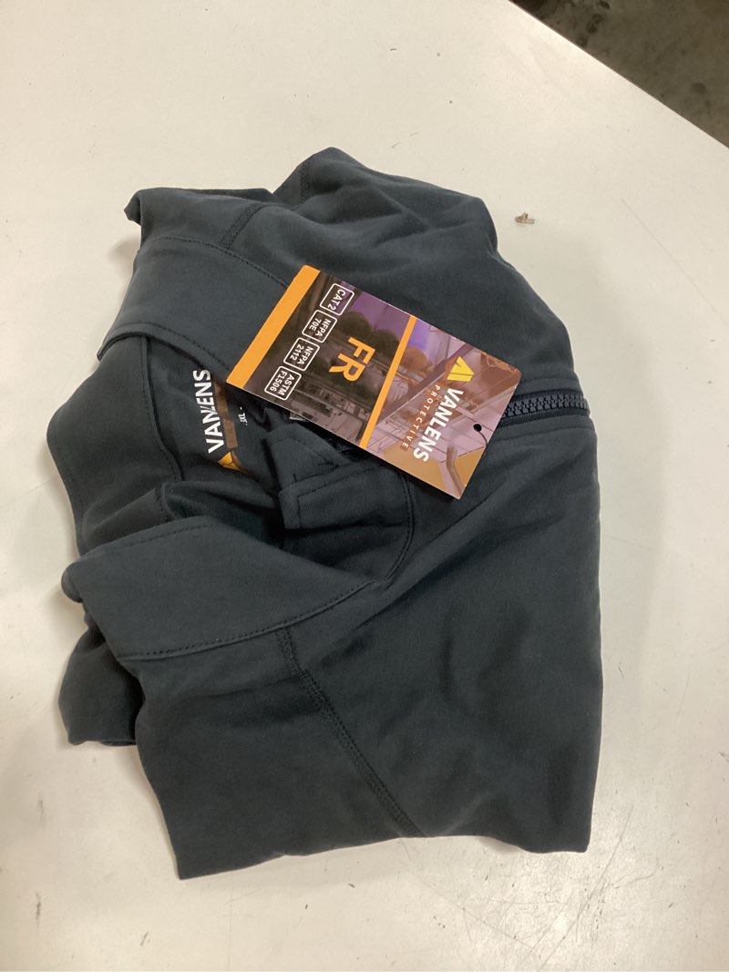Condition photo showing New/Like New for fr ripstop & waterproof welding shirts for men 6.5oz long sleeve button down fire retardant 100% cotton shirts cat2 carbon black xx-large