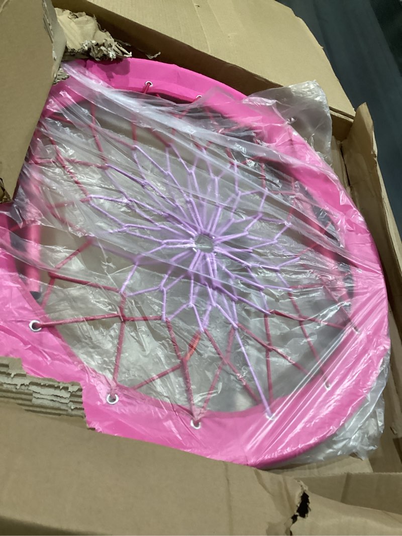Condition photo showing As Is for bungee chair portable foldable, dish chair bunjo game chair for outdoor and indoor and camping and bbq (pink)