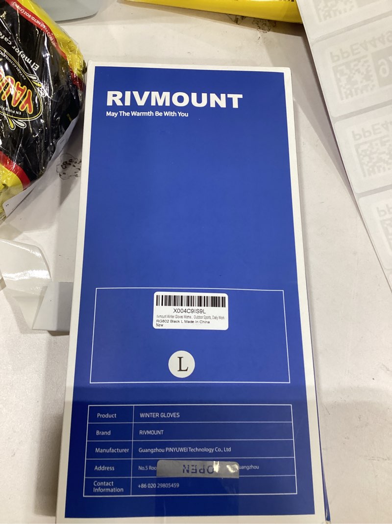 Condition photo showing New/Like New for rivmount Winter Waterproof Ski Snow Warm Gloves for Women Men, Windproof Cold Weather Thermal with Touchscreen Fingers, for Running Driving Cycling Hiking Biking Outdoor Sports Daily Work Black Large