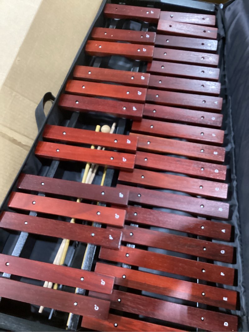 Condition photo showing Good Condition for marimba, 32 key wooden adult xylophone with mallets and adjustable stand professional marimba for beginners and students professional (wooden) (32)
