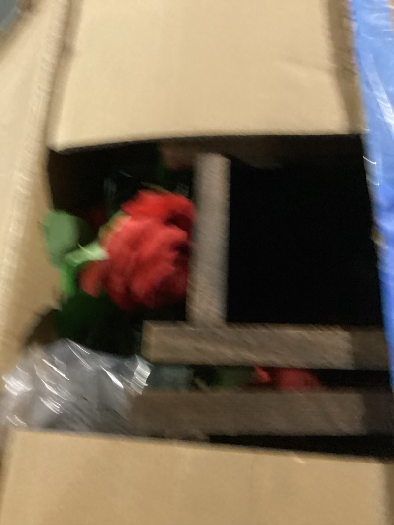 Condition photo showing New/Like New for hushee 60 pcs integrated wedding lantern centerpiece rustic wooden holder with candles and rings farmhouse candle lantern decor for home valentine wedding party table decor (brown and red) brown and red 60