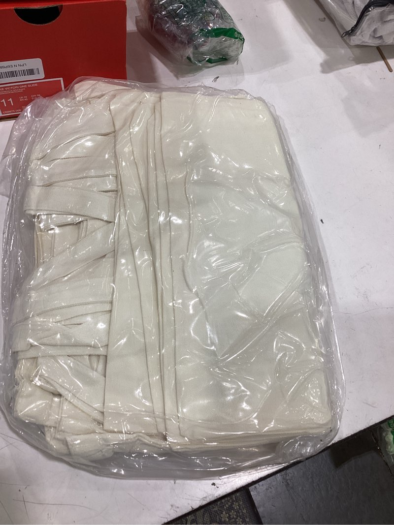 Condition photo showing Good Condition for topdesign 5 | 12 | 24 | 48 | 192 pack economical cotton tote bags, lightweight medium reusable grocery shopping cloth bags, suitable for diy, advertising, promotion, gift, activity (5-pack) medium beige 5