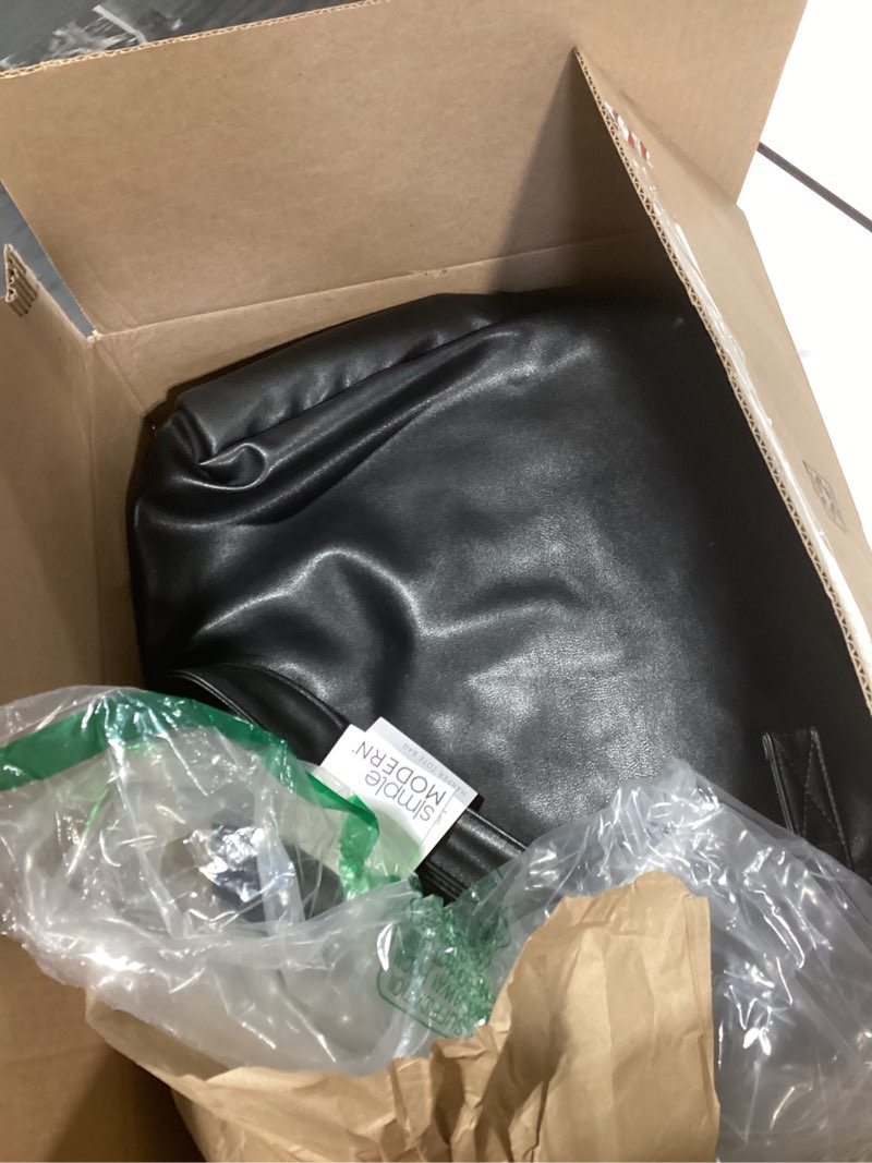 Condition photo showing Good Condition for simple modern vegan leather tote bag for women medium black