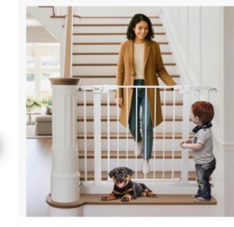 Mom's Choice GROWNSY Baby Gate, 30.5"-53" Auto-Close Dog Gate for Stairs & Doorways, Pressure-Mounte