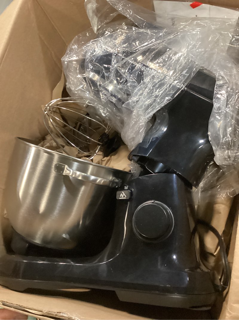 Condition photo showing Good Condition for Hamilton Beach Electric Stand Mixer, 4 Quarts, Dough Hook, Flat Beater Attachments, Splash Guard 7 Speeds with Whisk, Easy-Carry Top Handle, Black Black 4 Quarts