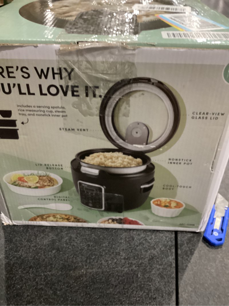 Condition photo showing As Is for Aroma Professional Touch Glass Lid, Food Steamer, Slow Cooker, Multicooker with 11 Preset Functions,
