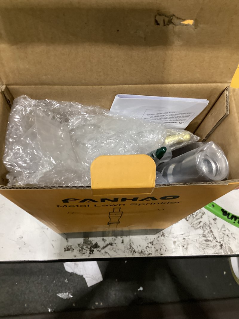 Condition photo showing New/Like New for fanhao 2 pack metal lawn sprinklers with adjustable telescoping base, 3-arm water sprinkler 360 degree rotation high-rise sprinkler for large area coverage, garden watering irrigation sprinkler system