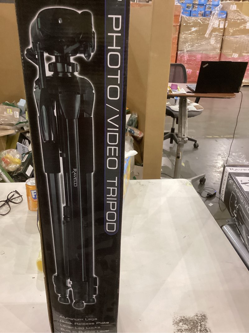 Condition photo showing New/Like New for Ravelli APLT6 72" Light Weight Aluminum Tripod with Bag Includes Universal Smartphone Mount