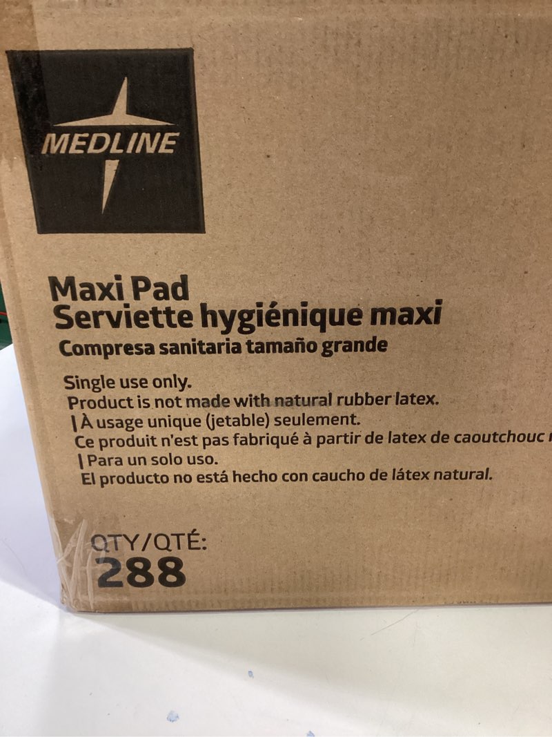 Medline Maxi Sanitary Pads with Adhesive Strip, 11", Individually Wrapped (Pack of 288)