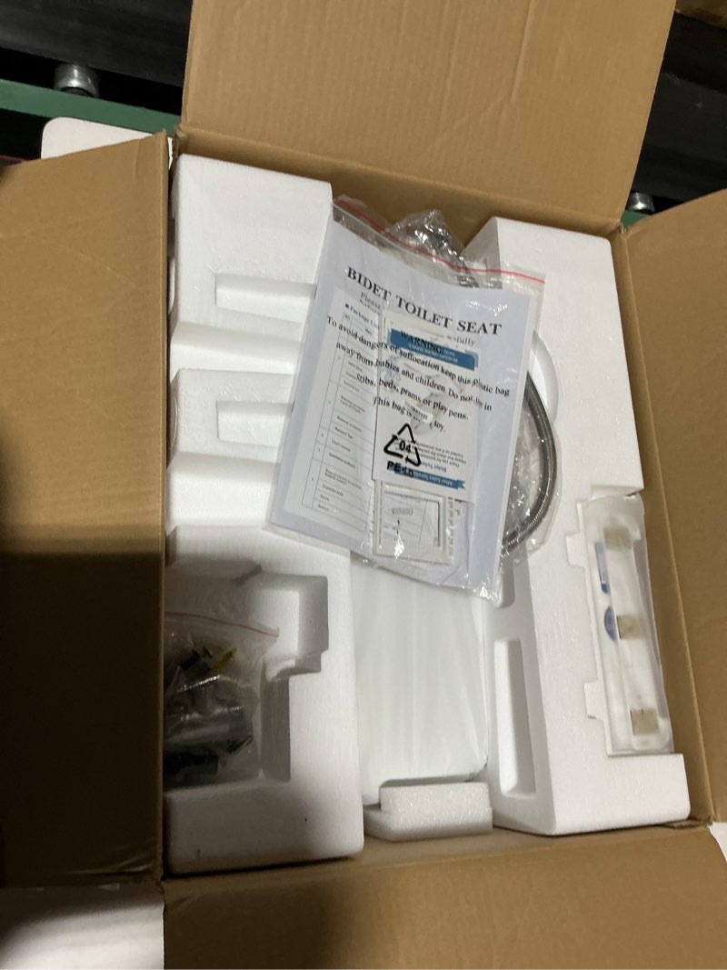 Condition photo showing Good Condition for electric bidet toilet seat with adjustable heated seat and instant warm water, elongated bidet attachment for toilet with wireless remote air dryer, feminine & front rear wash, self-clean nozzle