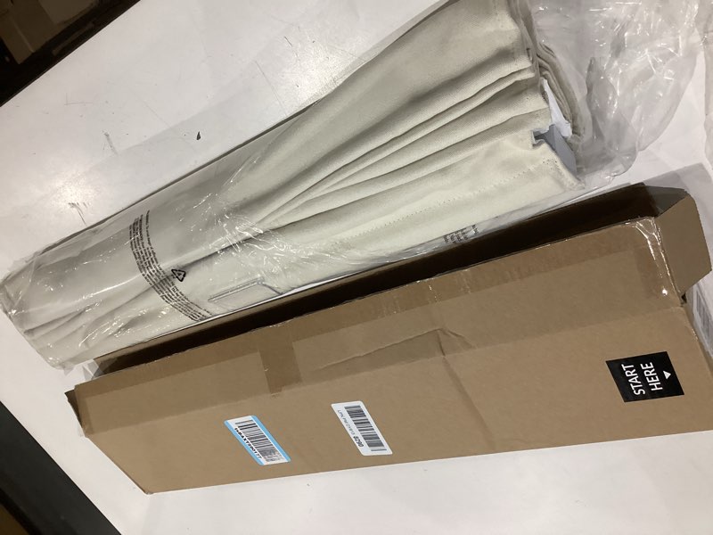 Condition photo showing As Is for chicology roman shades for windows, roman window shades, roman shades, blackout shades, window treatments, window shades for home, window shade, 27" w x 64" h, del mar moon shell (blackout) del mar moon shell (blackout) 27"w x 64"h