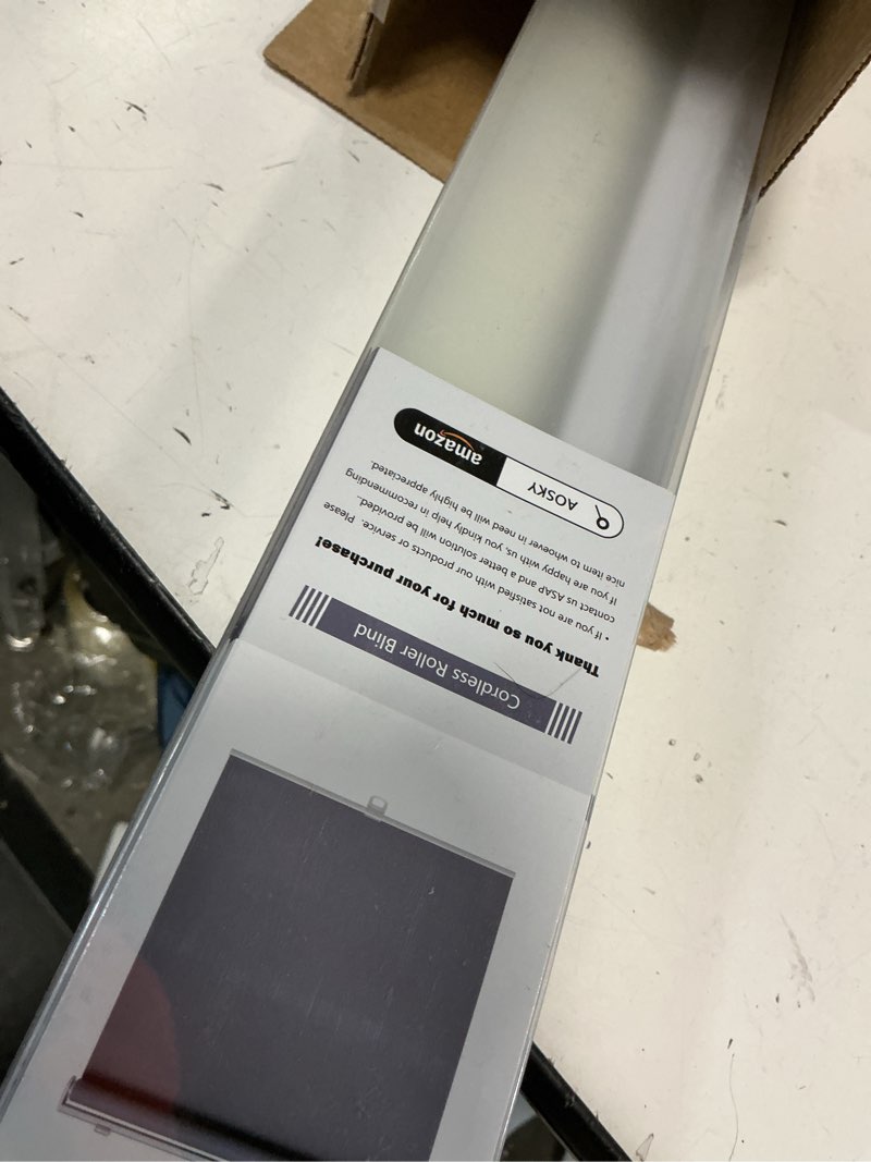 Condition photo showing Good Condition for AOSKY Cordless Roller Shades Blackout Blinds for Windows Room Darkening Rolled Up Shades with Spring System, UV Protection Window Shades Door Blinds for Home and Office (33" W x 72" H, Ivory) 33"W x 72"H Ivory