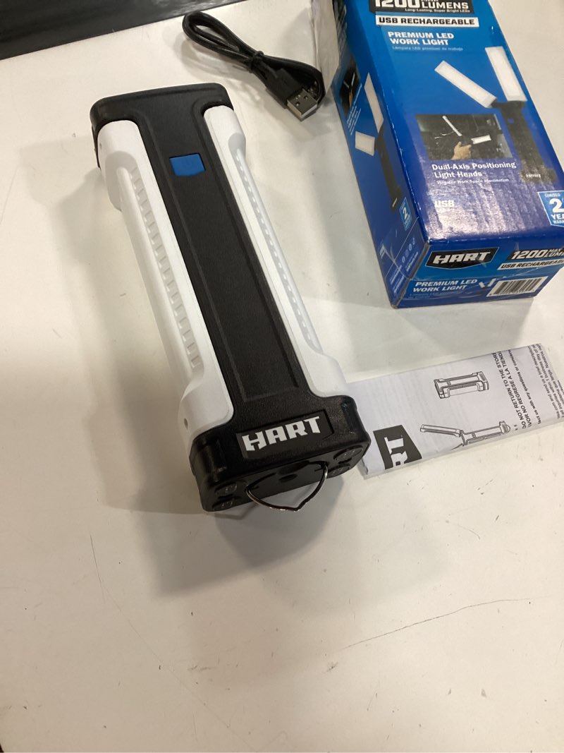 Condition photo showing Good Condition for dual-axis rechargeable work light with flashlight & magnetic base, 1200 lumens by hart
