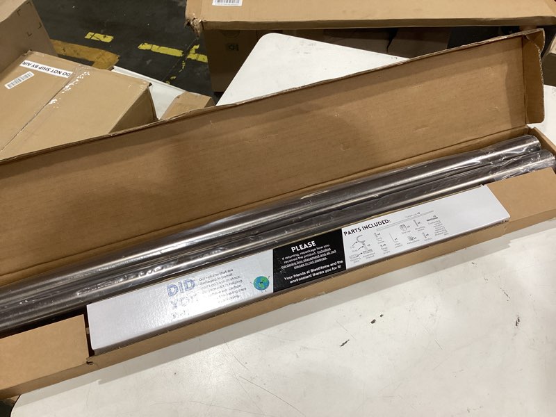 Condition photo showing New/Like New for blasthome® non-adjustable luxury curtain rods for windows, 1 ¼” rod set, 5 foot fixed length (two rods connect for a seamless look), oil rubbed bronze single rod oil rubbed bronze 5 foot