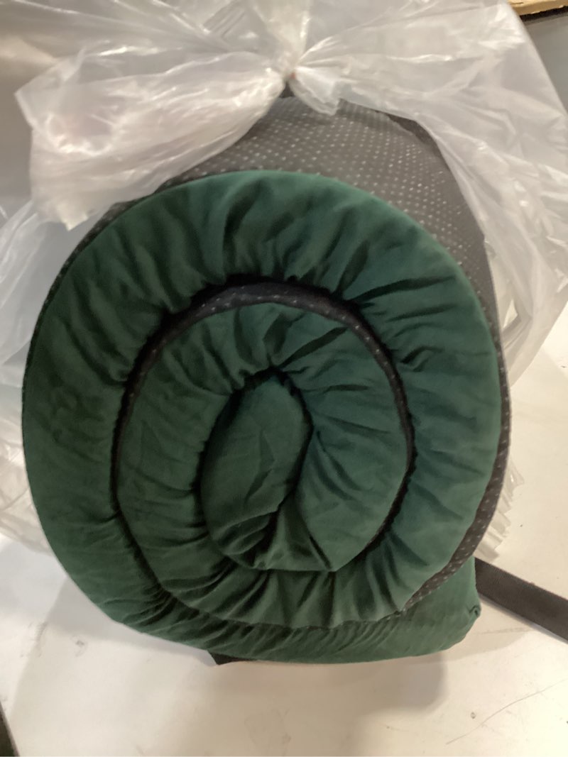 Condition photo showing Good Condition for CYMULA Camping Cot Mattress 2in Memory Foam Sleeping Pad,Soft Warm Non-Slip Camping Mattress Topper with Retaining for Adults,Portable Roll up Pad for Travel(75 x30)?only Mattress? COT Dark Green