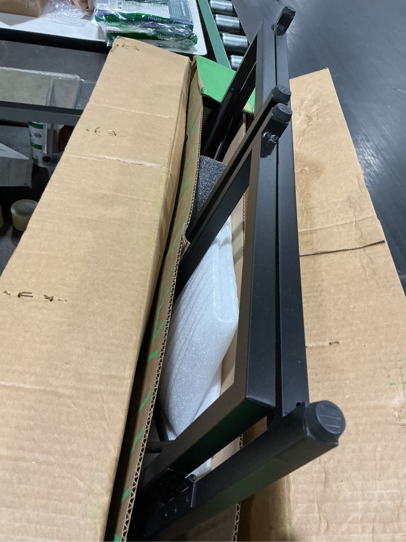 Condition photo showing As Is for folding laptop computer desk, standing desk, 31in small desk for sitting or standing, no need to assembly, suitable for home, office, writing (wood board color) 31.5" wood