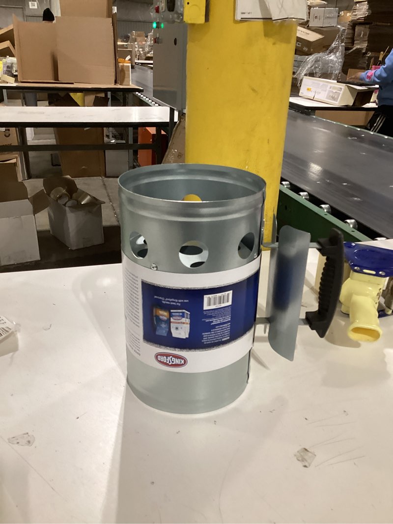 Condition photo showing Good Condition for KINGSFORD Heavy Duty Deluxe Charcoal Chimney Starter | BBQ Chimney Starter for Charcoal Grill and Barbecues, Compact Easy to Use Chimney Starters and BBQ Grill Tools, Silver