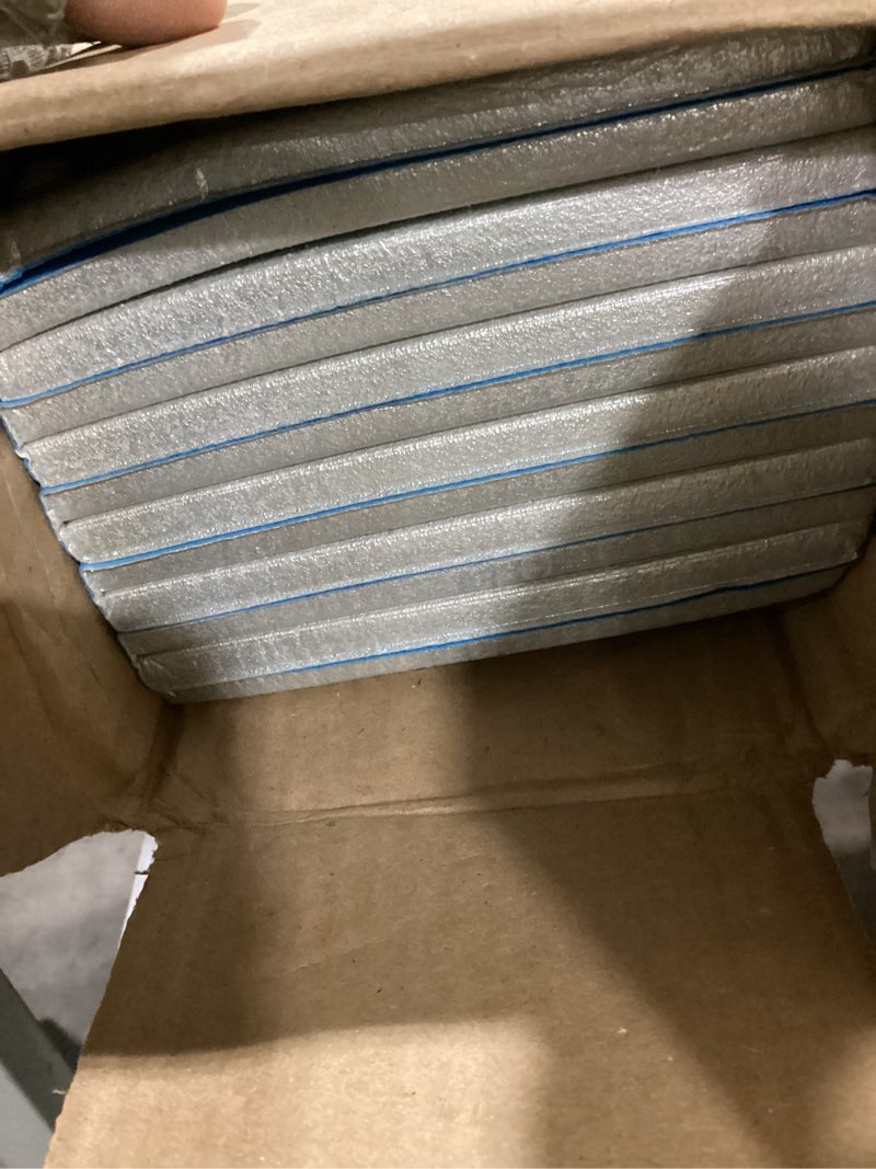 Condition photo showing As Is for ultralight foam sleeping pad, waterproof closed cell foam pad for superior insulation, folding sleeping mat for compact storage, foldable and portable for hiking and camping blue