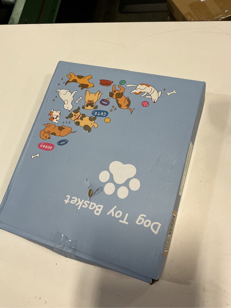 Condition photo showing New/Like New for Dog Toy Basket - Metal Large Dog Toy Box for Small Dog - Dog Toy Storage Bin for Pet - Personalized Large Dog Toy Basket for Puppy and Pet- Dog Toy Organizer Holder Boxes for Living Room black