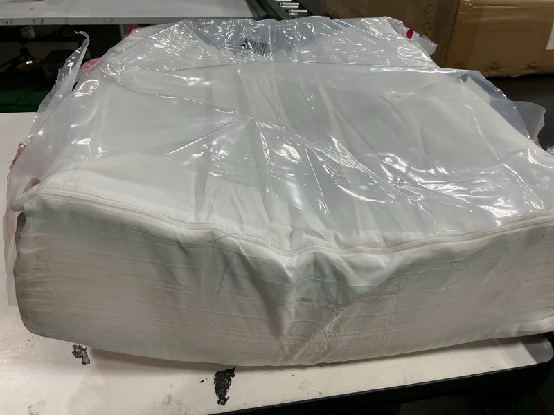 Condition photo showing As Is for hombys memory foam couch cushion replacement, high density upholstery foam wrapped with memory foam & polyester batting, sofa cushions inserts with dacron fiber layer,with removable cover,6"x22"x24" white 6 inch thick-22"x24"
