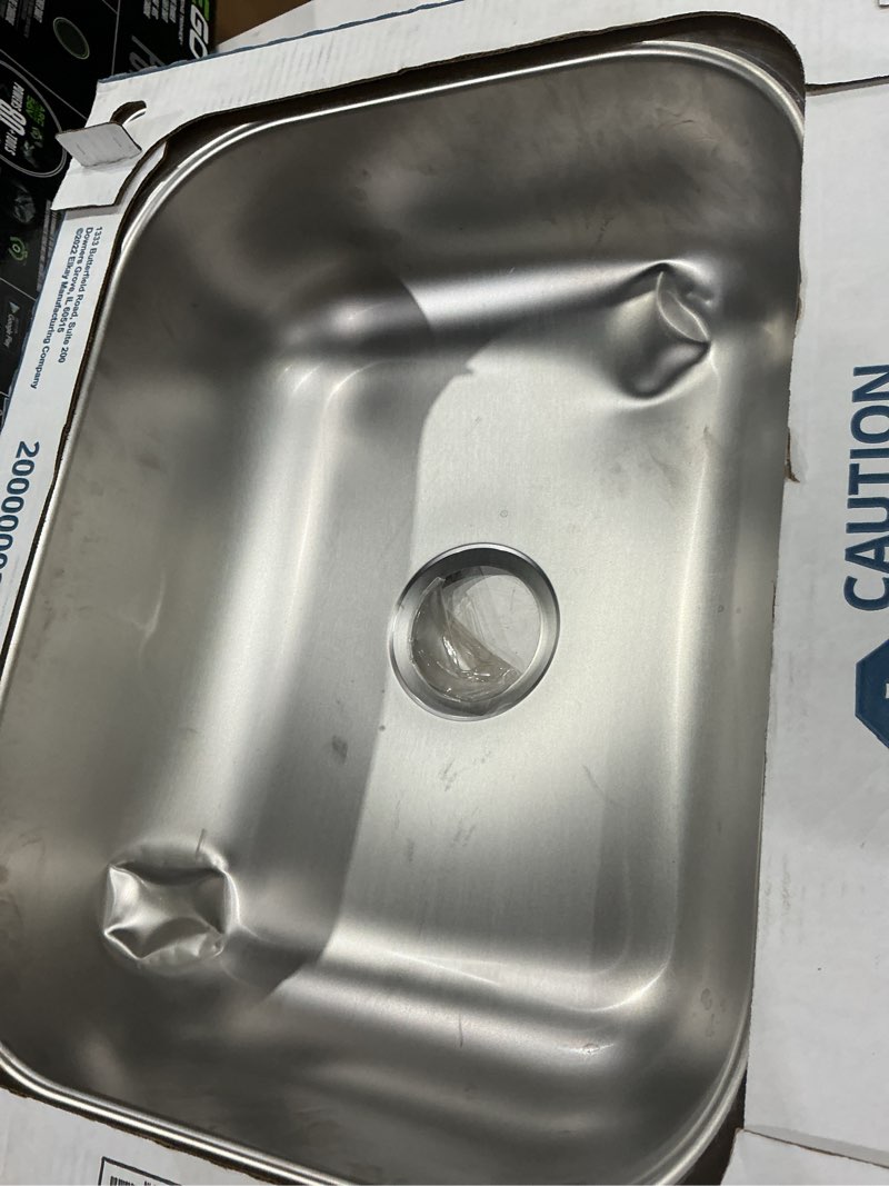 Condition photo showing As Is for elkay dayton drop-in 25-in x 22-in stainless steel single bowl 4-hole kitchen sink