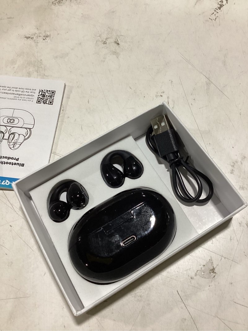 Condition photo showing As Is for ai language translator earbuds, clip-on open ear real-time translation device, 174 languages simultaneous interpretation, no subscription, audifonos traductores for travel & business,carbon black