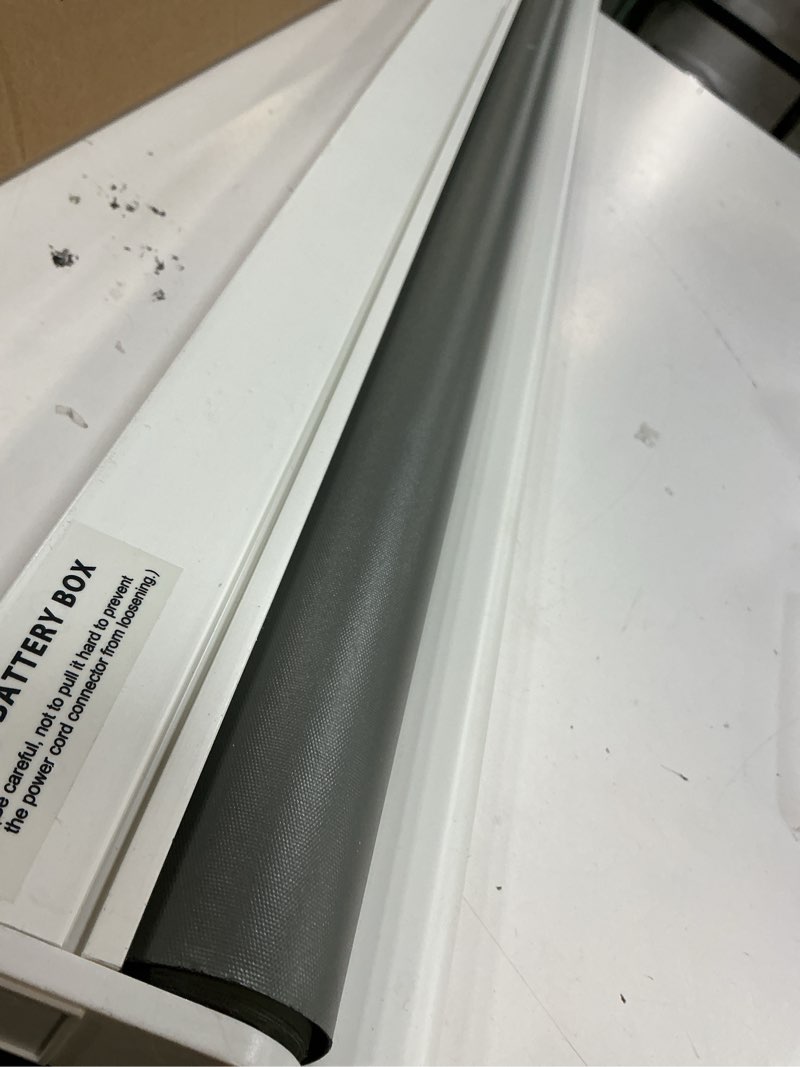 Condition photo showing As Is for (incomplete )genimo 100% blackout roller window shades, window blinds cordless with thermal insulated, uv protection fabric, mini french door blinds for home, office, bedroom, easy to install, grey, 30\" w x 72\" h grey 30\"w x 72\"h
