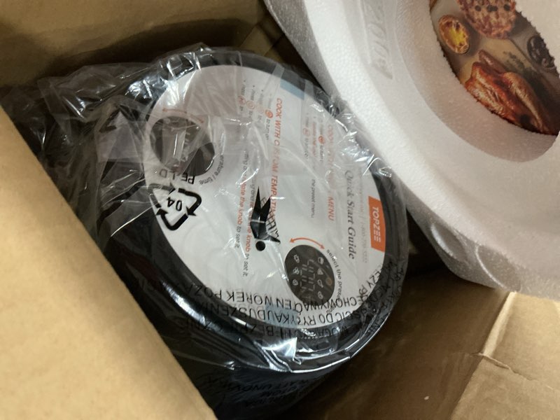 Condition photo showing New/Like New for 2.1Qt Small Air Fryer - Compact Digital Mini Airfryer with 7-in-1 Presets, 98% Less Oil, Adjustable Temperature & Timer, Shake Reminder, Nonstick, BPA-Free, Dishwasher Safe, Fast & Crispy Cooking Black 2.1 Quart